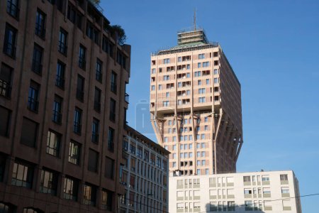 Photo for Torre Velasca in Milan, Lombardy, Italy, famous example of brutalist architecture - Royalty Free Image