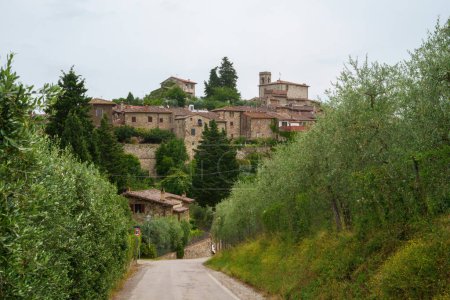 Foto de Montefioralle, pueblo medieval en Chianti, provincia de Firenze, Toscana, Italia - Imagen libre de derechos