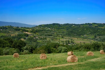 Téléchargez les photos : Paysage rural près d'Orsogna et Bucchianico, province de Chieti, Abruzzes, Italie, en été - en image libre de droit