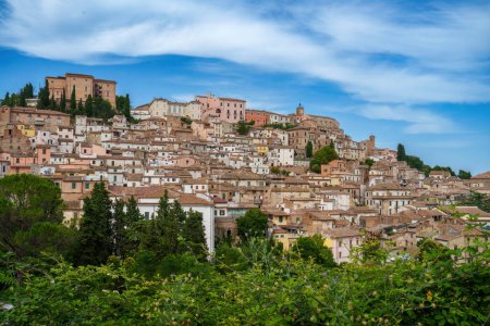 View of Loreto Aprutino, historic town in  Pescara province, Abruzzo, Italy