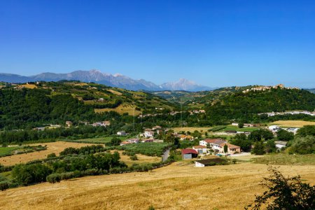 Country landscape at summer along the road from Penne to Teramo, Abruzzo, Italy