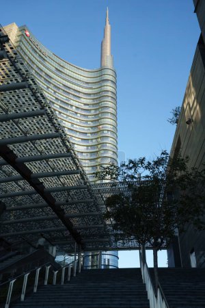 Photo for Modern buildings at Porta Nuova in Milan, Lombardy, Italy: Piazza Gae Aulenti - Royalty Free Image