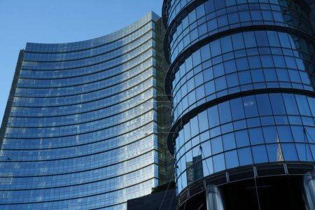 Modern buildings at Porta Nuova in Milan, Lombardy, Italy: Piazza Gae Aulenti