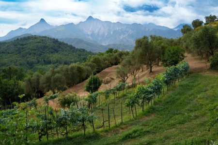 Mountain landscape near Casola in Lunigiana, Massa Carrara province Tuscany, Italy