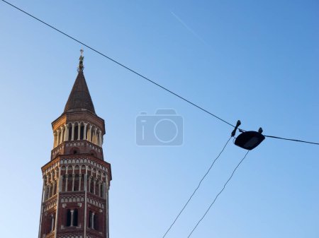 Historic belfry of the San Gottardo church in Milan, Lombardy, Italy
