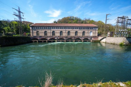 Wasserkraftwerk Bertini am Fluss Adda, Provinz Lecco, Lombardei, Italien