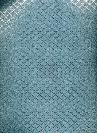 Patrón de escala. Textura adornada. Color azul brillo de hielo efecto holográfico línea de onda creativa llamarada arte diseño brillante superposición fondo abstracto.