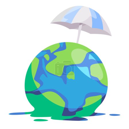 Téléchargez les photos : Couvrir globe terre avec parapluie icône de la terre illustration vectorielle de la protection de l'environnement en prenant soin planète bleue - en image libre de droit