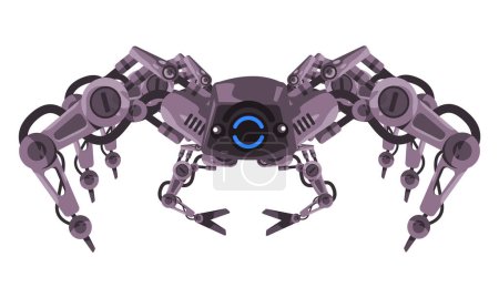Téléchargez les photos : Robot araignée mecha bras mécanique robotique tarentule rampant espion robot militaire vecteur - en image libre de droit