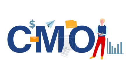 Téléchargez les photos : CMO chief marketing officer business management professional workervector - en image libre de droit