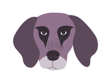 Ilustración de Color gris cabeza plott perro perro raza mamífero animal doméstico con orejas disquete lindo adorable perrito vector - Imagen libre de derechos
