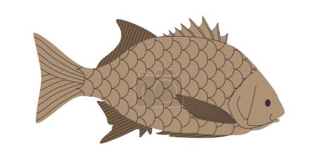 Téléchargez les photos : Couleur brune graisse poisson nature sauvage eau salée animal océan habitat milieu marin vecteur - en image libre de droit