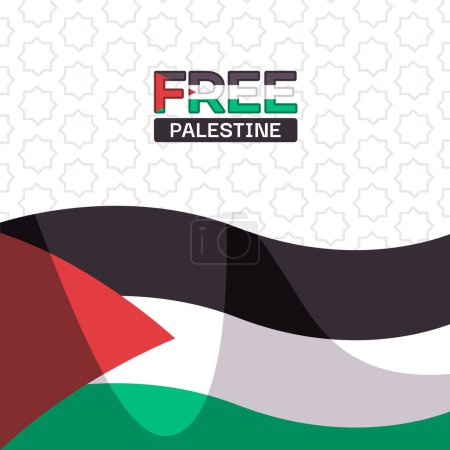 Illustration for Free palestine pray save gaza freedom stop war protest human rights conflict vector - Royalty Free Image
