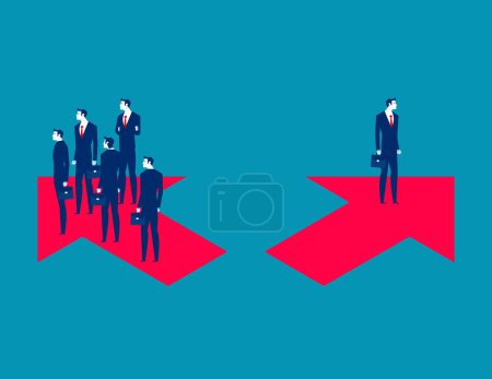 Ilustración de Grupo de gente de negocios elegir flecha. Negocios diferentes opciones vector ilustración - Imagen libre de derechos