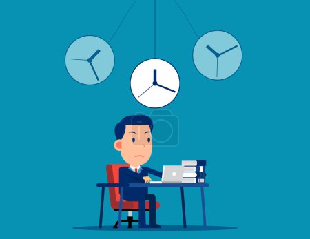 Illustration for A business person is hypnotized to work. Hypnosis vector illustration - Royalty Free Image