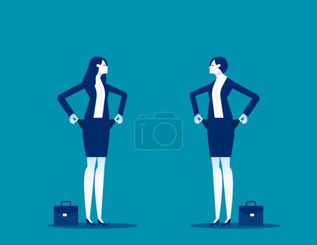 Illustration for Financial crisis with heavy debt loans. Business poor households vector illustration - Royalty Free Image