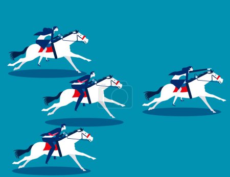 Ilustración de Cabalgando a caballo liderando un grupo de colegas. Ilustración del vector Líder empresarial - Imagen libre de derechos