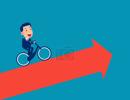 Illustration for Business person riding up. Business career vector illustration - Royalty Free Image
