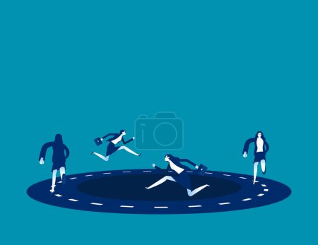 Photo for Running on a looping dead end road . BUsiness dead end vector illustration - Royalty Free Image