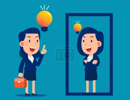 Illustration for Thinking inside and thinking outside the box. Business cartoon vector illustration - Royalty Free Image