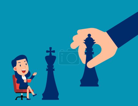 Illustration for Checkmate or loss in business. Business strategy concept - Royalty Free Image