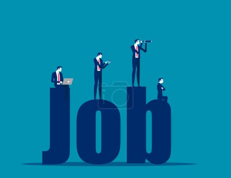 Illustration for Business team searching for a job. Business vector illustration - Royalty Free Image