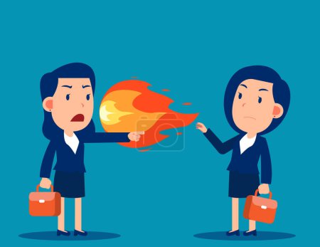 Illustration for Business manager and employee arguing. Business aggressive or scolding vector illustration - Royalty Free Image