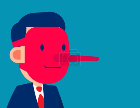 Ilustración de Businessmen on the mask of lies. Business falsehood and politics concept - Imagen libre de derechos