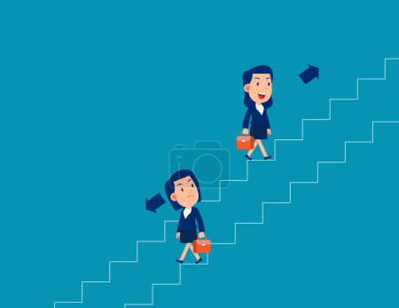 Ilustración de The path of the ups and downs of business person. Business vector illustration - Imagen libre de derechos