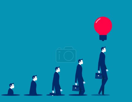Illustration for Business leader with creative idea. Business vector illustration - Royalty Free Image