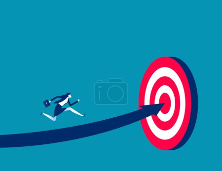 Illustration for Leader progress to goal. Business vector illustration - Royalty Free Image