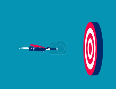Illustration for Challenge to win and achieve success target. Business vector illustration - Royalty Free Image