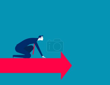 Illustration for Businessman ready to take off. Business vector illustration - Royalty Free Image