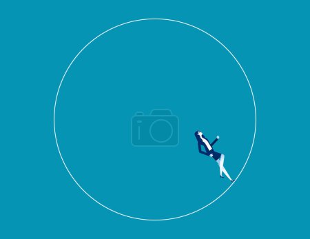 Illustration for Business run in circle. Business of never ending issue vector concep - Royalty Free Image