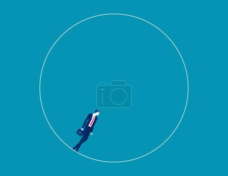 Illustration for Business walk in circle. Business of never ending issue vector concep - Royalty Free Image