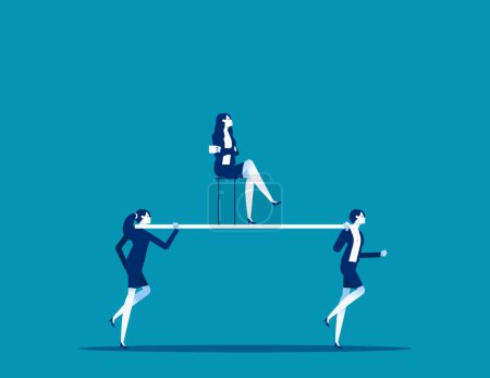 Illustration for Business employee carrying the boss. Business vector illustration concep - Royalty Free Image