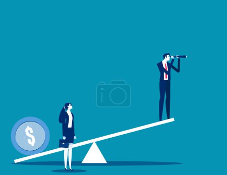 Illustration for Person with power of money. Business finance vector illustratio - Royalty Free Image