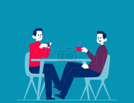 Illustration for Good communication between business partners. People colleagues respecting personal boundarie - Royalty Free Image