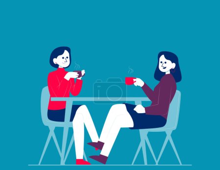 Illustration for Good communication between business partners. People colleagues respecting personal boundarie - Royalty Free Image