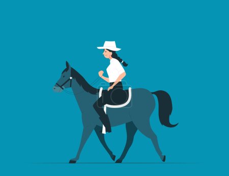 Illustration for Rider riding horse. Horseback riding concept vecto - Royalty Free Image