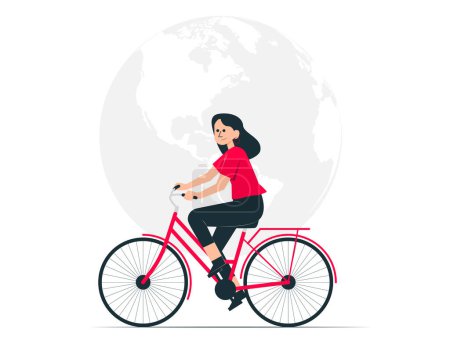 Téléchargez les illustrations : Journée mondiale du vélo. International vélo vacances vecteur concevez - en licence libre de droit