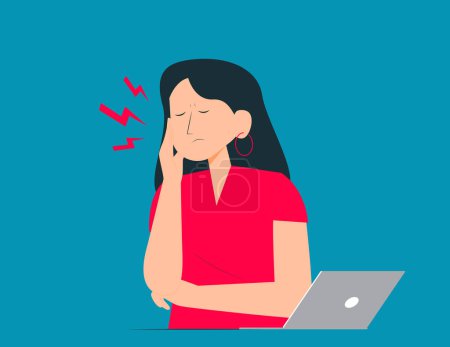 Illustration for Person suffers from headaches and migraines. Vector illustration concep - Royalty Free Image