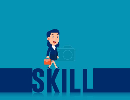 Illustration for Business skill for positive progress. Business skill development vector concep - Royalty Free Image
