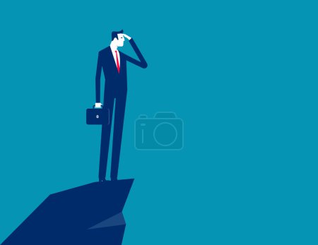 Illustration for Leader with vision statement. Analysis and strategy vector concep - Royalty Free Image