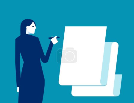 Ilustración de Persona que llena el formulario de impuestos. Ilustración vectorial concep - Imagen libre de derechos