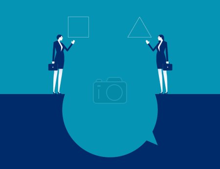 Illustration for Business person with ideological difference. Opinion vector concep - Royalty Free Image