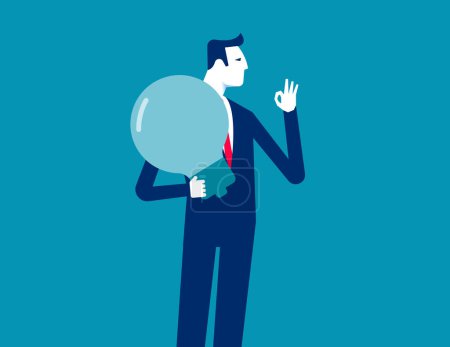 Illustration for Businessman is showing a gesture okay. Best idea successfu - Royalty Free Image