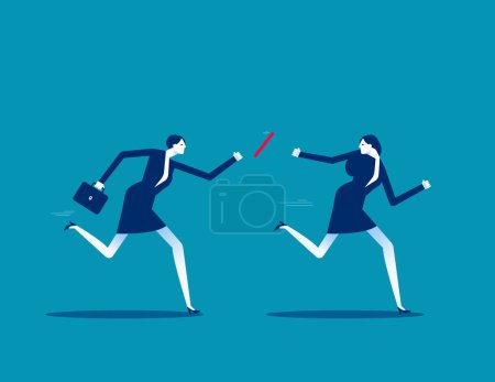Illustration for Failure or mistake causing business lost. Fail baton pass vector concep - Royalty Free Image