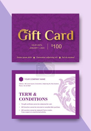Illustration for Gift voucher layout with Thai art pattern. Design for gift card, coupon and certificate. Vector illustration. - Royalty Free Image