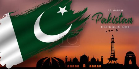 Celebra el Día de Pakistán con iconos emblemáticos.